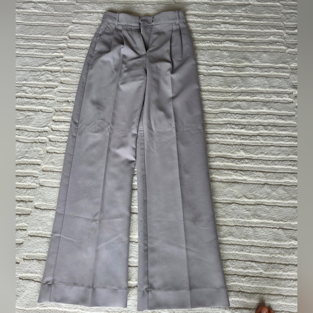 Abercrombie & Fitch Stylish Gray Pleated Trousers Wide Leg  A&F Pants